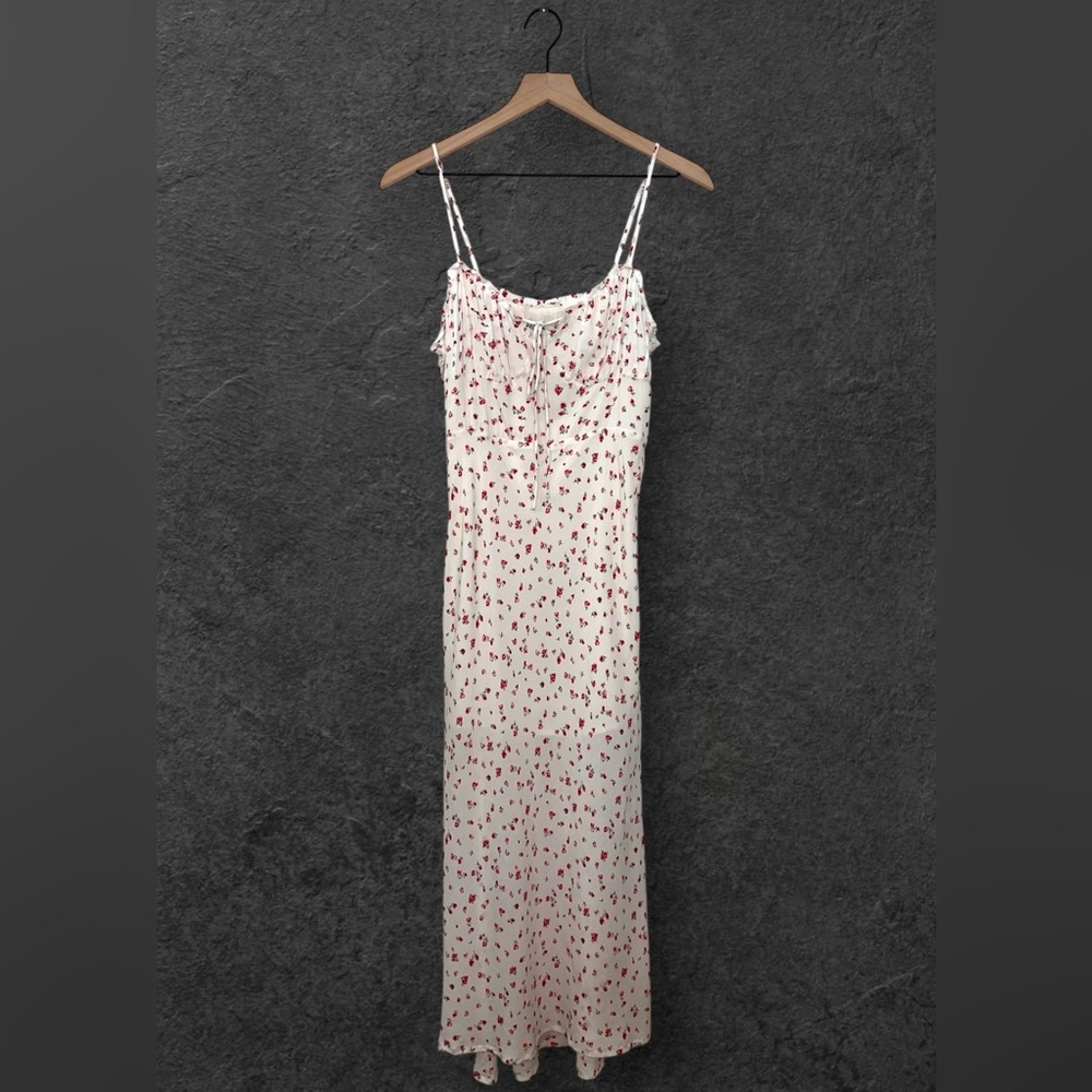 Hello Molly White Red Floral Midi Sun Dress Size L - Picture 5 of 16